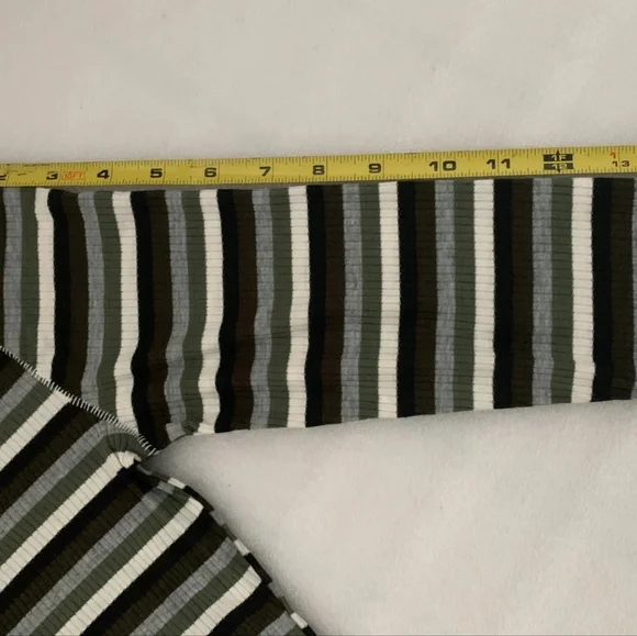 NWT Free People Good on You Army Green Stripe Round Hem Ribbed Tee Top - Picture 16 of 16